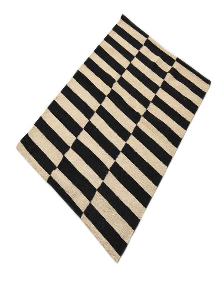 Detail image of  2' 8 x 3' 9  Hand Woven Kilim Modern Wool Rug