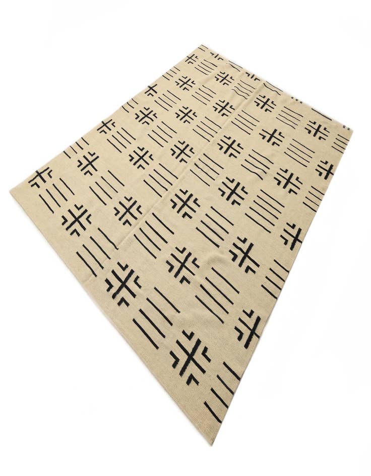 Detail image of  7' 11 x 9' 3  Hand Woven Kilim Modern Wool Rug