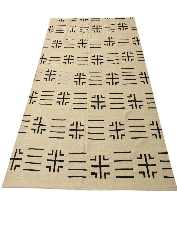 Detail image of  7' 11 x 9' 3  Hand Woven Kilim Modern Wool Rug