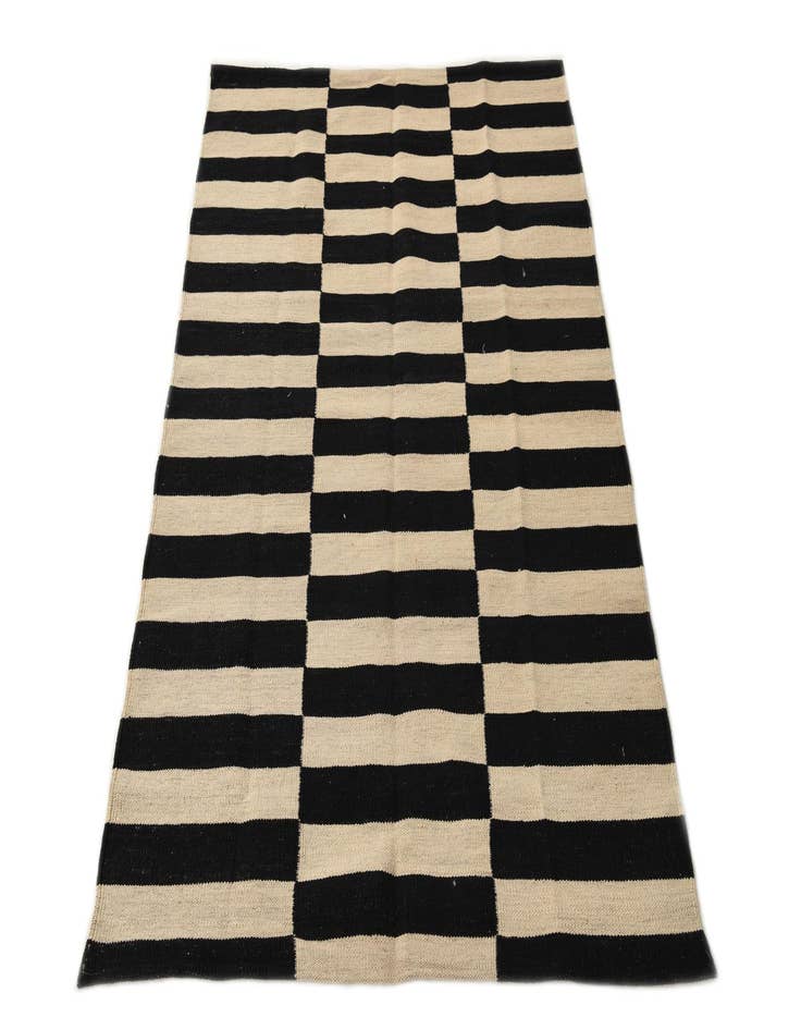 Detail image of  3' 4 x 5'  Hand Woven Kilim Modern Wool Rug