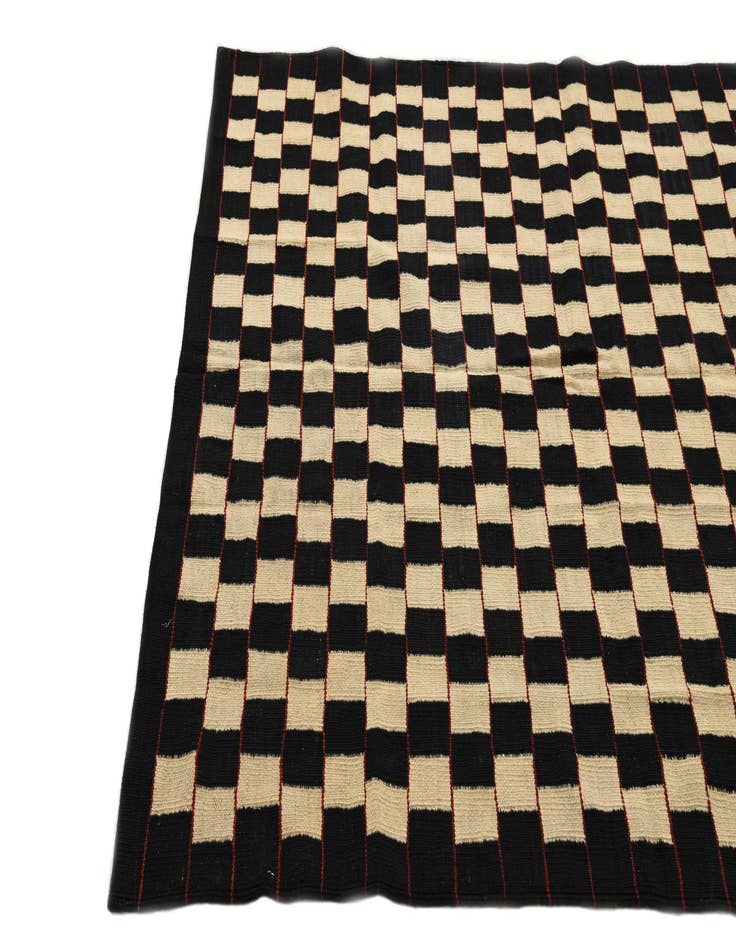 Detail image of  4' 9 x 6' 2  Hand Woven Kilim Modern Wool Rug