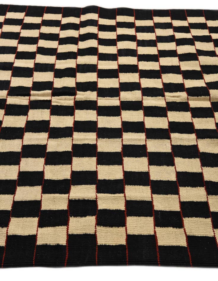 Detail image of  4' 9 x 6' 2  Hand Woven Kilim Modern Wool Rug