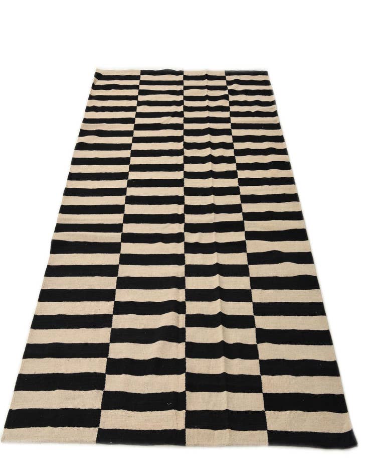 Detail image of  5' 9 x 7' 9  Hand Woven Kilim Modern Wool Rug