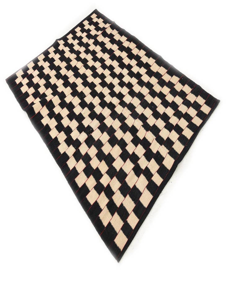 Detail image of  4' 3 x 5' 10  Hand Woven Kilim Modern Wool Rug