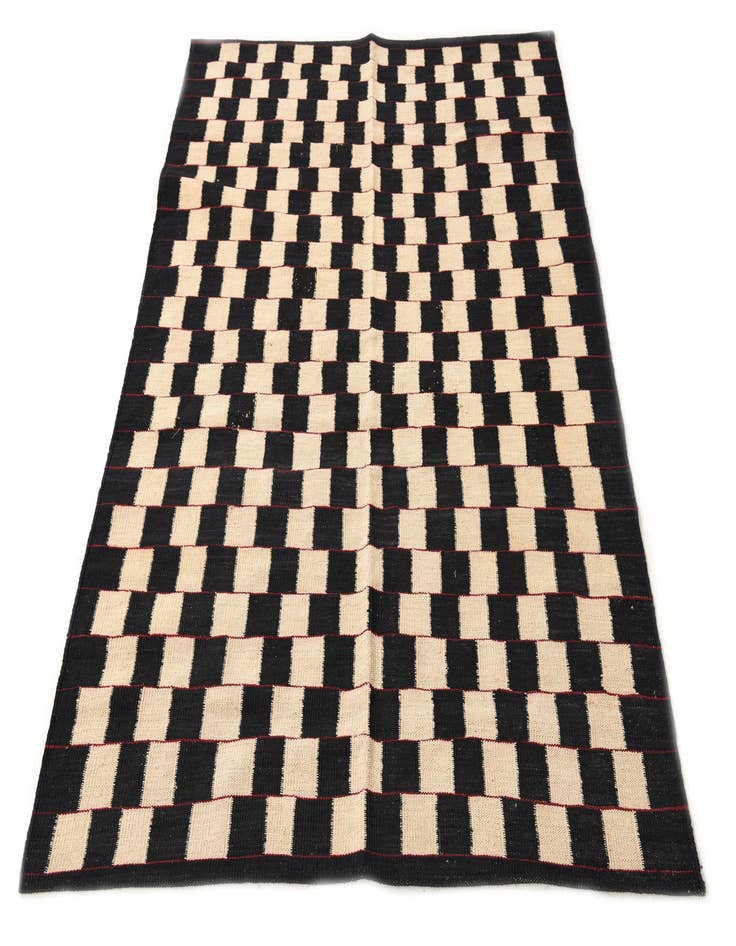 Detail image of  4' 3 x 5' 10  Hand Woven Kilim Modern Wool Rug