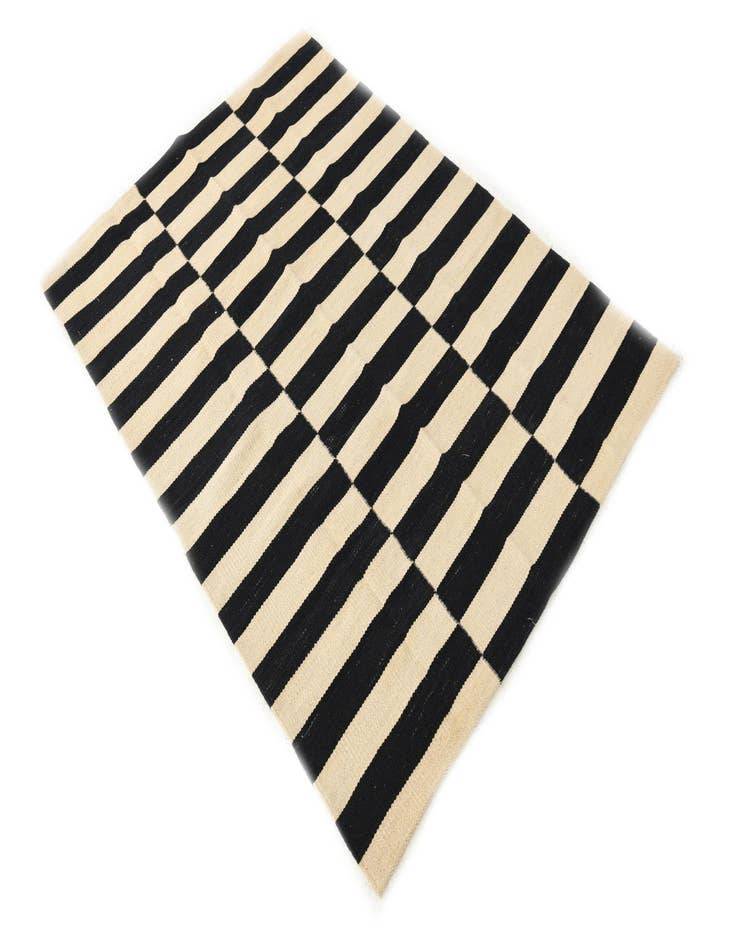 Detail image of  3' 4 x 4' 10  Hand Woven Kilim Modern Wool Rug