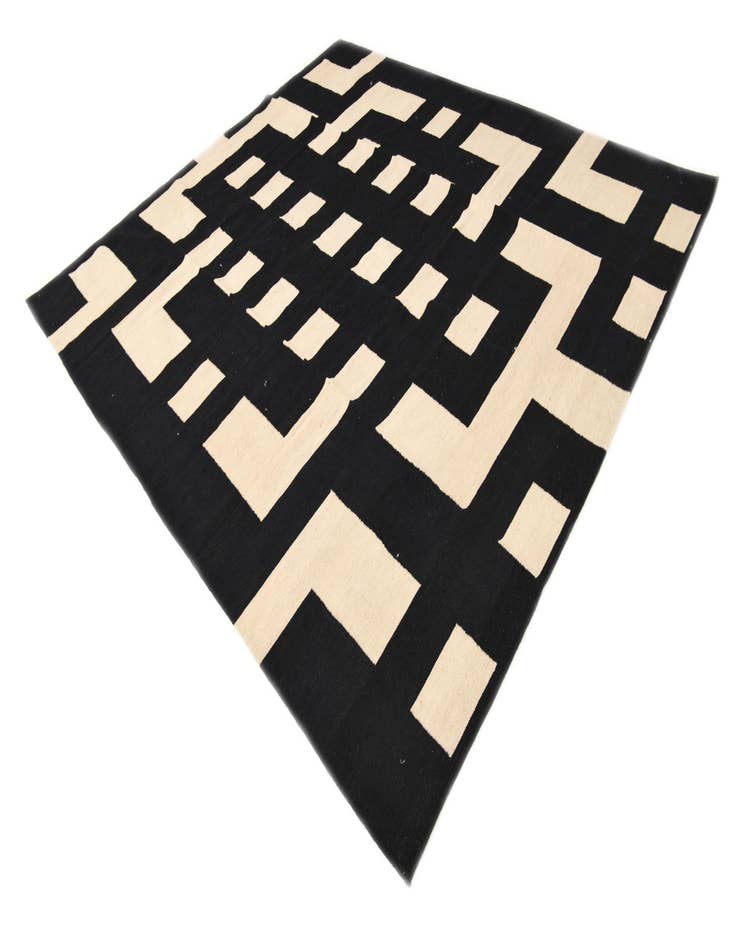 Detail image of  8' 6 x 9' 7  Hand Woven Kilim Modern Wool Rug