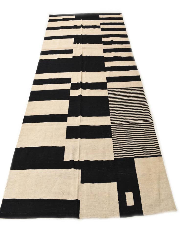 Detail image of  6' 7 x 9' 8  Hand Woven Kilim Modern Wool Rug