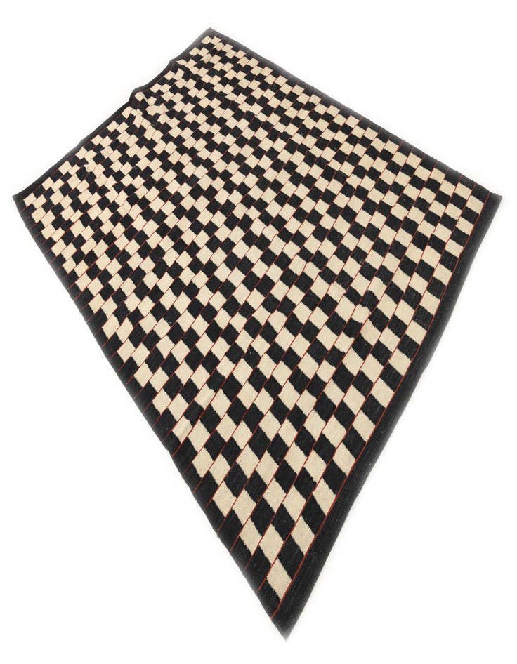 Detail image of  5' 8 x 7' 7  Hand Woven Kilim Modern Wool Rug