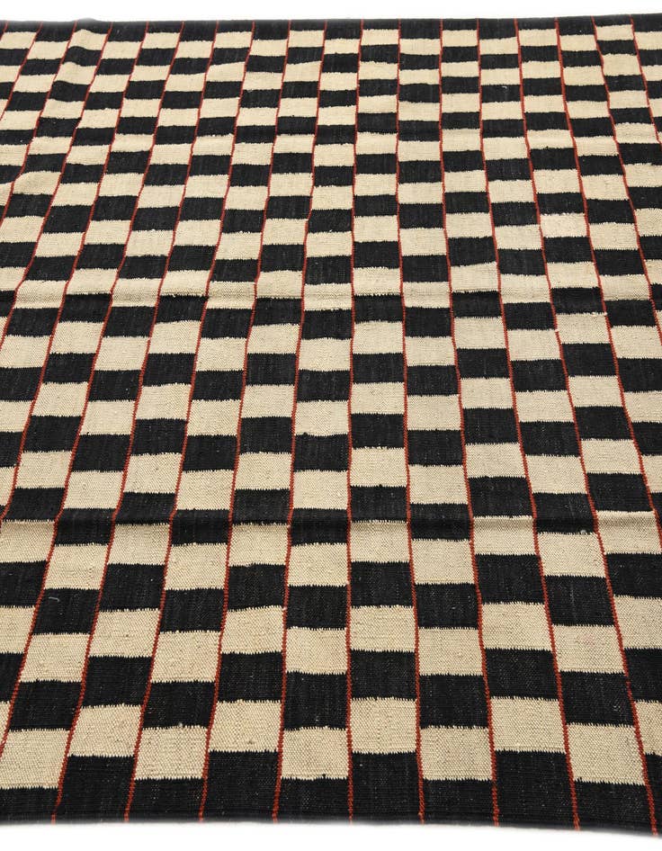 Detail image of  5' 8 x 7' 7  Hand Woven Kilim Modern Wool Rug