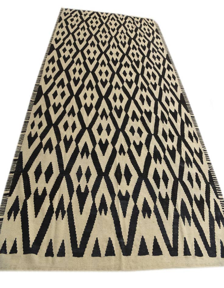 Detail image of  7' x 9' 5  Hand Woven Kilim Modern Wool Rug