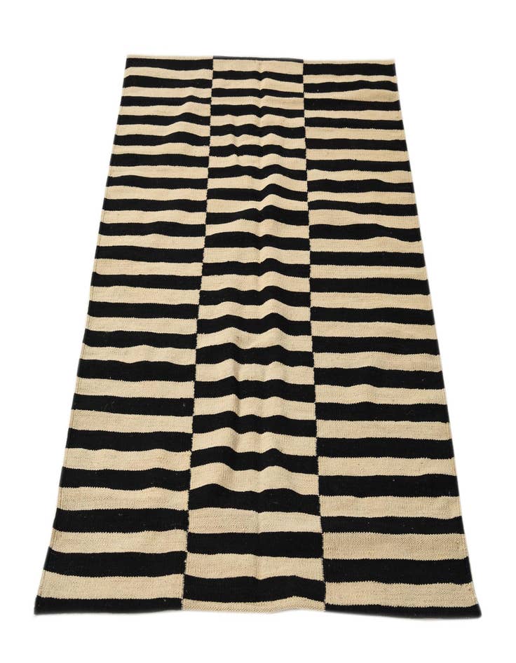 Detail image of  3' 5 x 4' 7  Hand Woven Kilim Modern Wool Rug