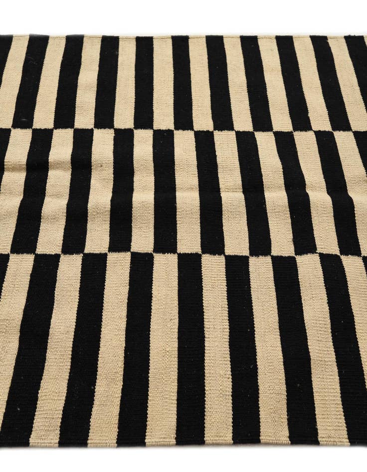 Detail image of  3' 5 x 4' 7  Hand Woven Kilim Modern Wool Rug