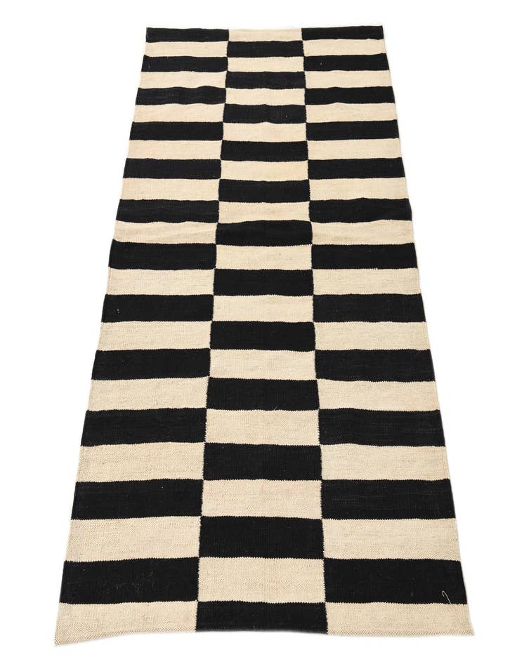 Detail image of  3' 4 x 4' 10  Hand Woven Kilim Modern Wool Rug