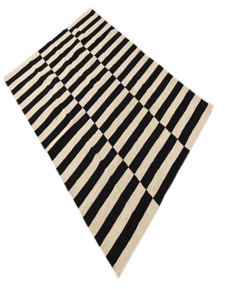 Detail image of  4' x 5' 11  Hand Woven Kilim Modern Wool Rug