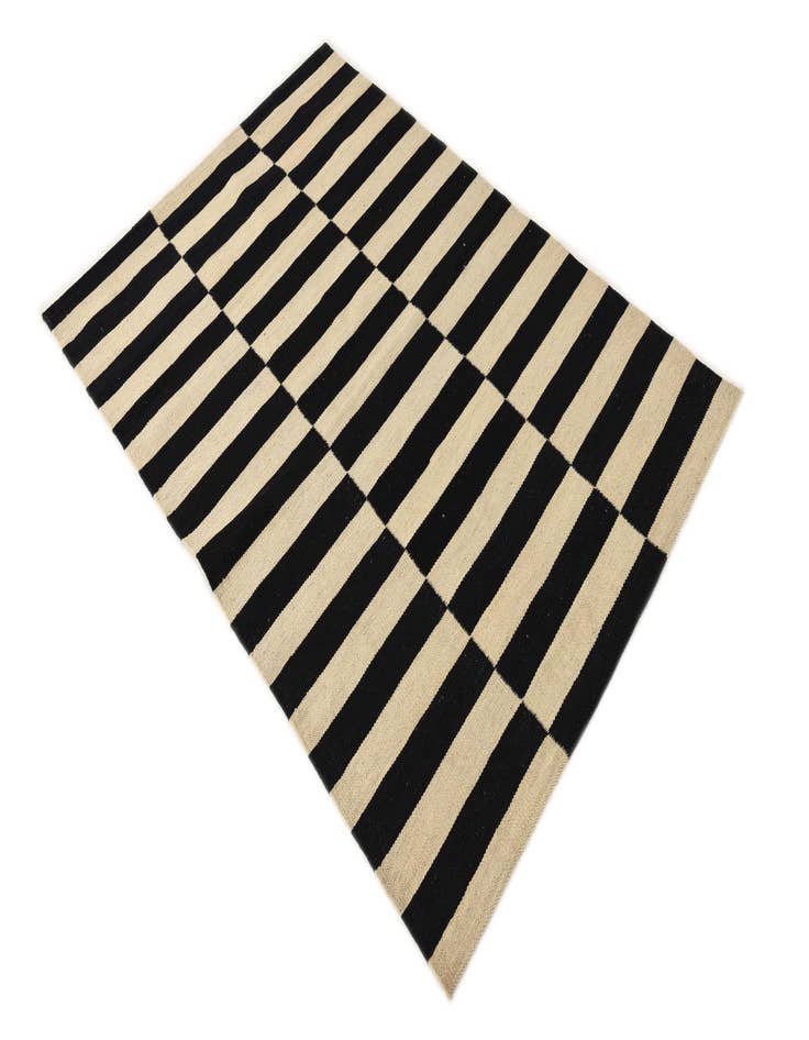 Detail image of  3' 3 x 4' 11  Hand Woven Kilim Modern Wool Rug