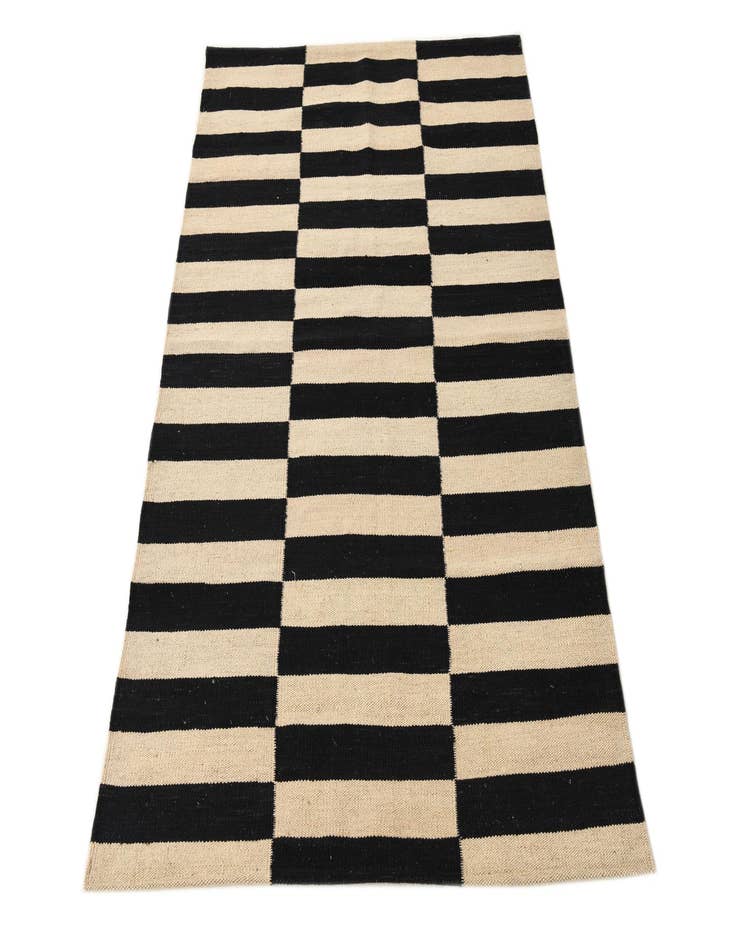 Detail image of  3' 4 x 4' 10  Hand Woven Kilim Modern Wool Rug