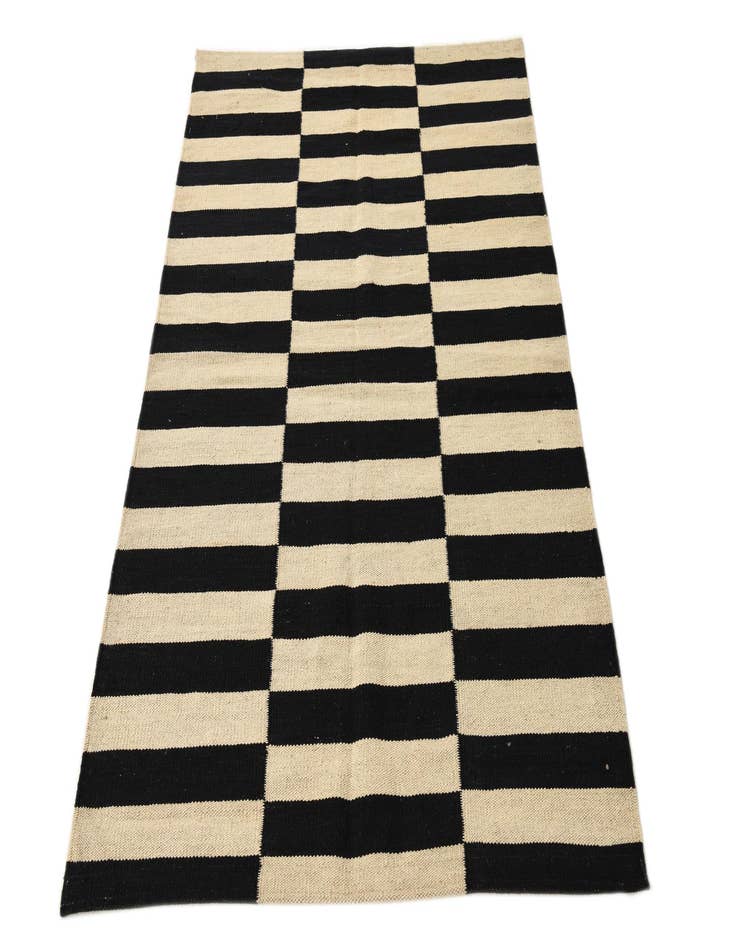 Detail image of  3' 4 x 4' 11  Hand Woven Kilim Modern Wool Rug