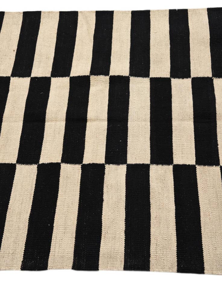 Detail image of  3' 2 x 4' 9  Hand Woven Kilim Modern Wool Rug