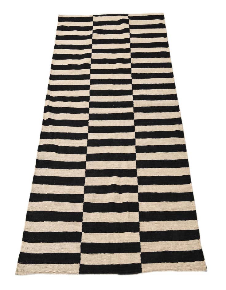 Detail image of  3' 5 x 4' 9  Hand Woven Kilim Modern Wool Rug