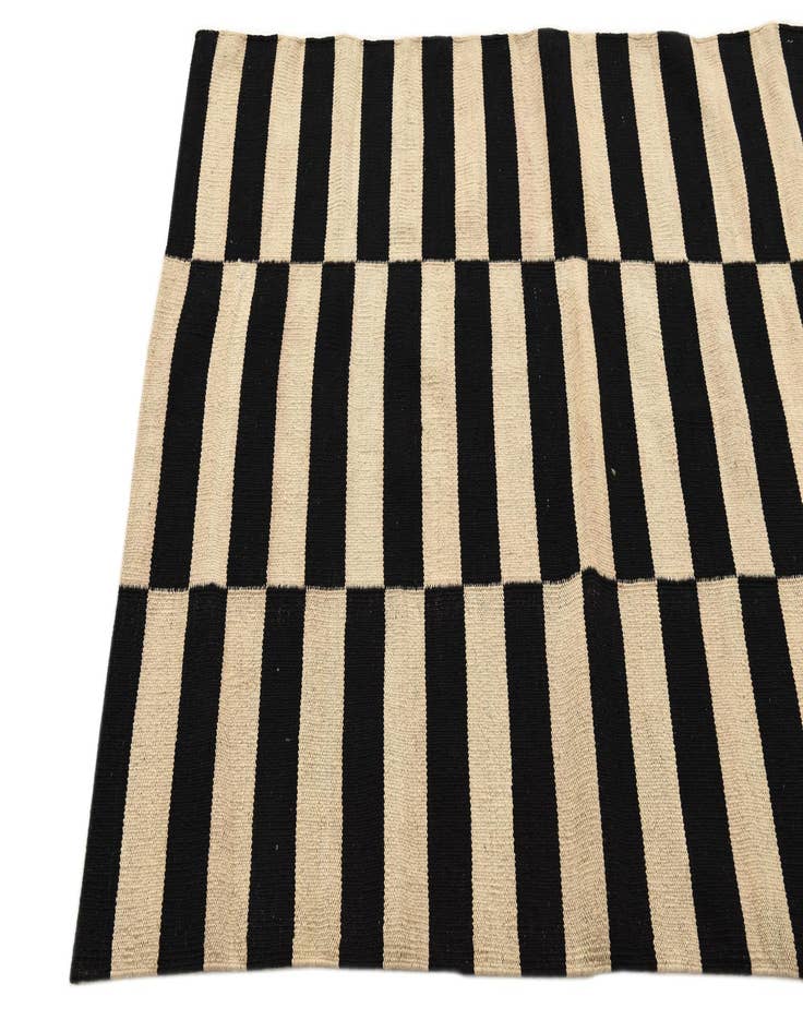 Detail image of  3' 4 x 4' 9  Hand Woven Kilim Modern Wool Rug