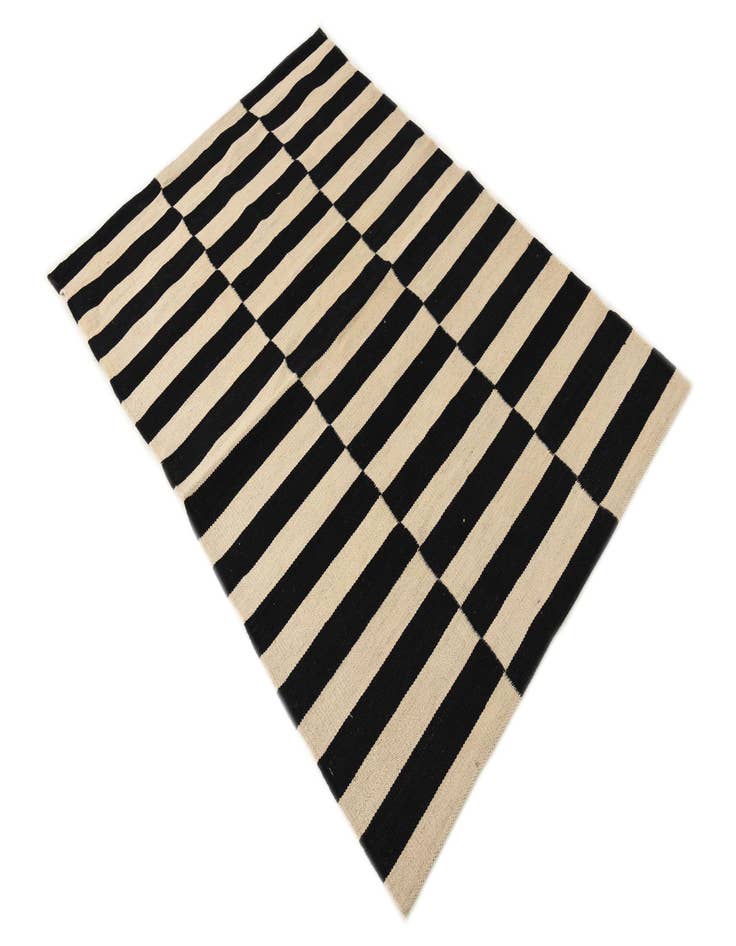 Detail image of  3' 4 x 4' 10  Hand Woven Kilim Modern Wool Rug