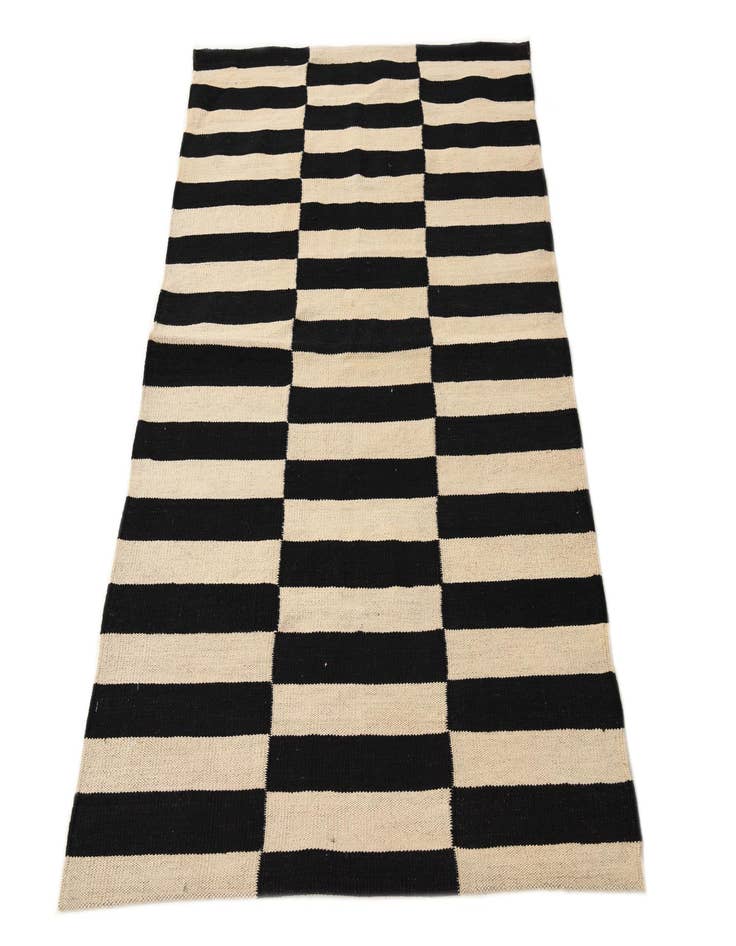 Detail image of  3' 4 x 4' 10  Hand Woven Kilim Modern Wool Rug