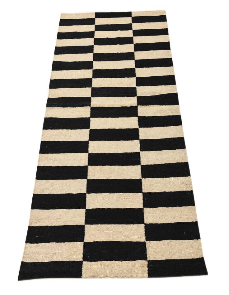 Detail image of  3' 5 x 4' 10  Hand Woven Kilim Modern Wool Rug