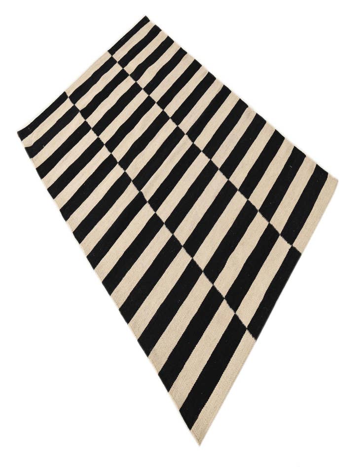 Detail image of  3' 3 x 4' 10  Hand Woven Kilim Modern Wool Rug