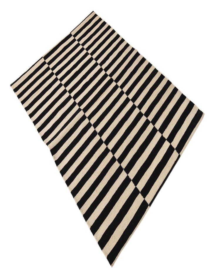 Detail image of  3' 4 x 4' 9  Hand Woven Kilim Modern Wool Rug