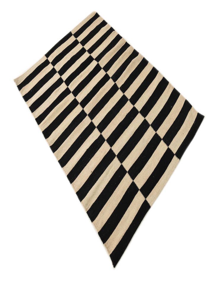 Detail image of  3' 4 x 4' 8  Hand Woven Kilim Modern Wool Rug