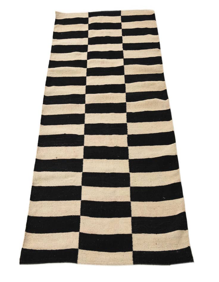 Detail image of  3' 4 x 4' 8  Hand Woven Kilim Modern Wool Rug