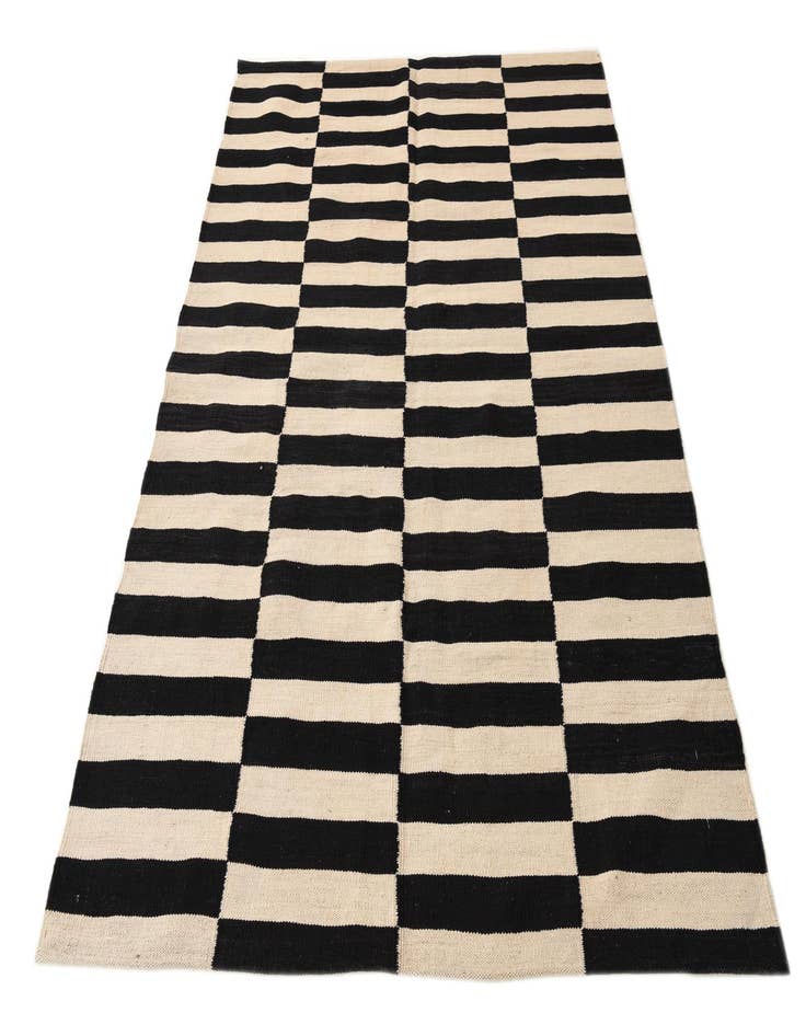 Detail image of  4' 7 x 6' 4  Hand Woven Kilim Modern Wool Rug