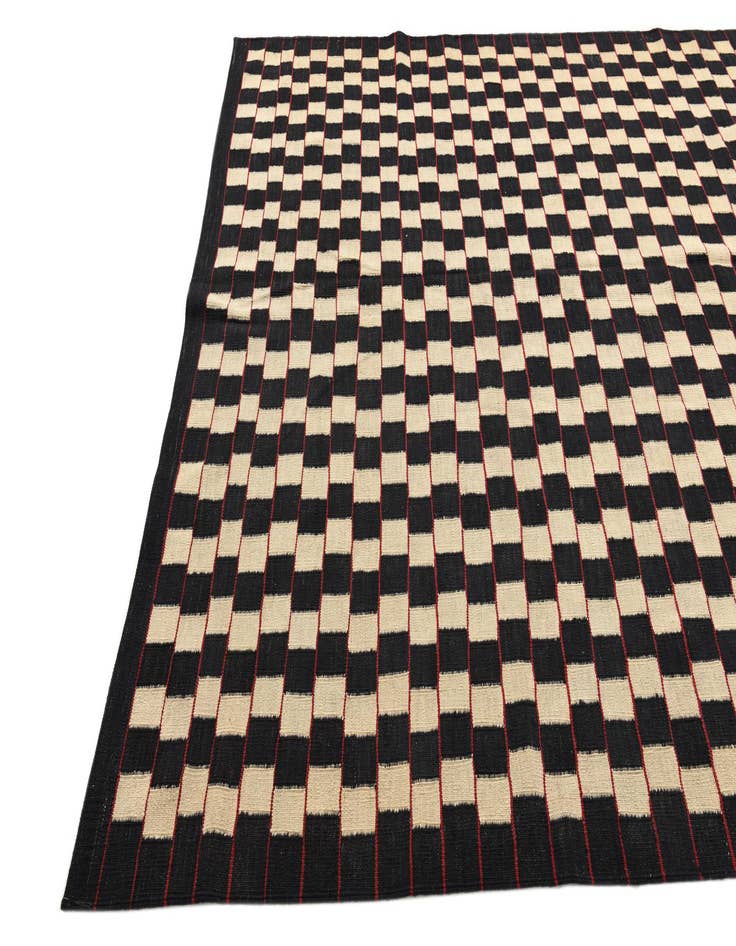 Detail image of  6' 8 x 9' 6  Hand Woven Kilim Modern Wool Rug