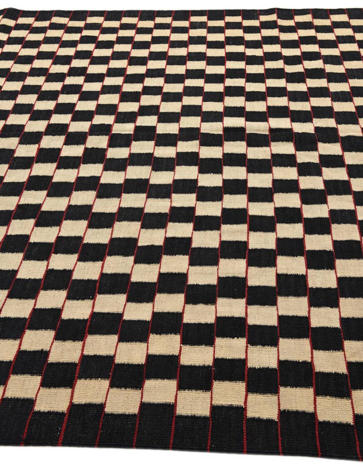 Detail image of  6' 8 x 9' 6  Hand Woven Kilim Modern Wool Rug