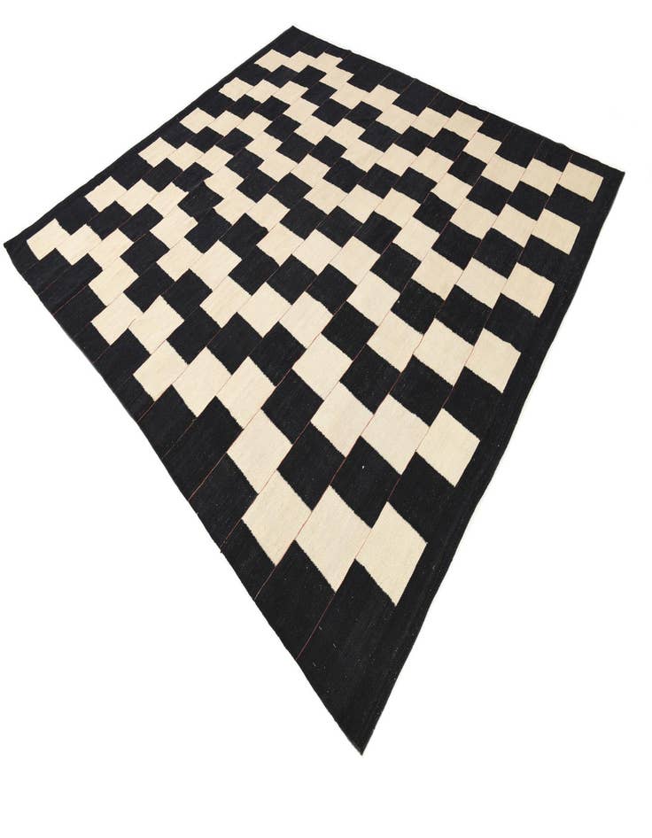 Detail image of  8' 6 x 9' 4  Hand Woven Kilim Modern Wool Rug