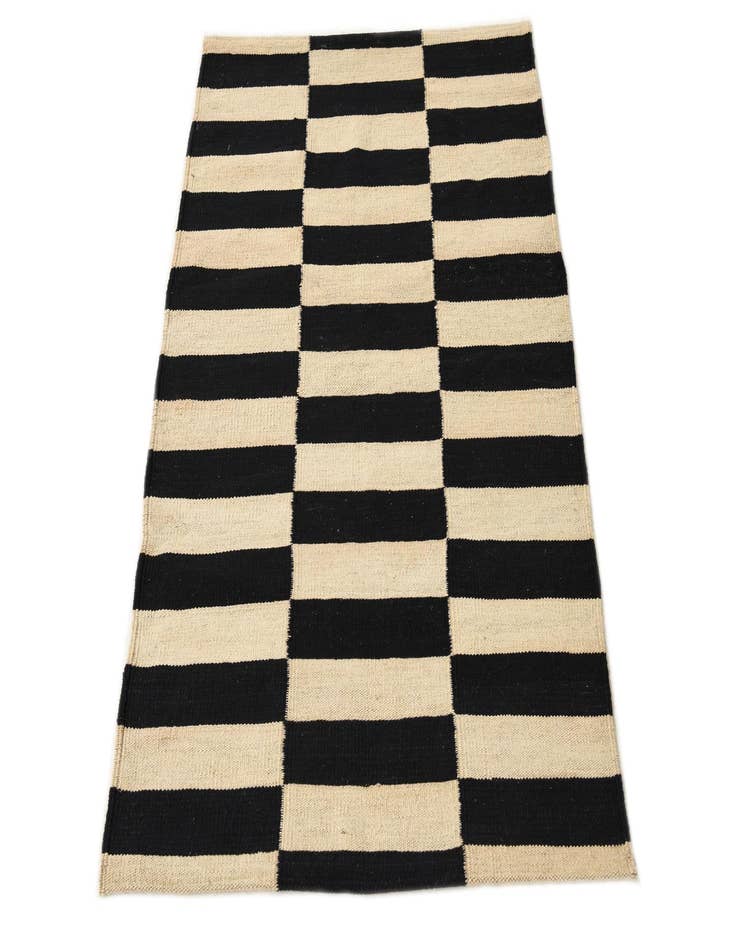 Detail image of  2' 8 x 3' 9  Hand Woven Kilim Modern Wool Rug