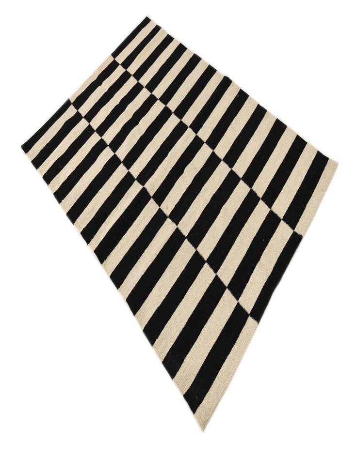 Detail image of  3' 4 x 4' 10  Hand Woven Kilim Modern Wool Rug