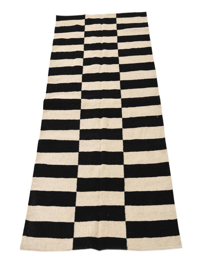 Detail image of  3' 4 x 4' 10  Hand Woven Kilim Modern Wool Rug