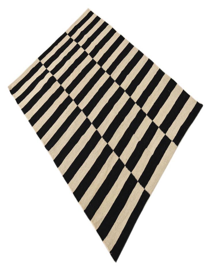 Detail image of  3' 6 x 4' 9  Hand Woven Kilim Modern Wool Rug