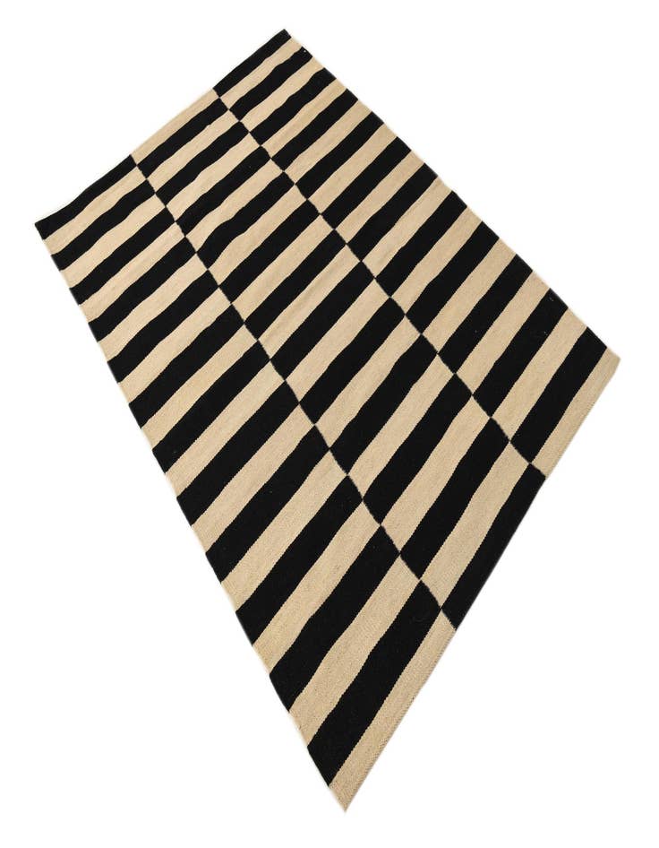 Detail image of  3' 4 x 4' 10  Hand Woven Kilim Modern Wool Rug