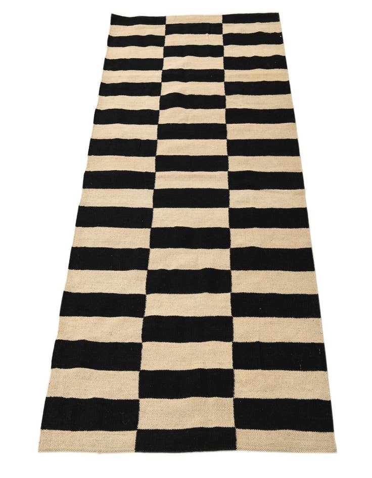 Detail image of  3' 4 x 4' 10  Hand Woven Kilim Modern Wool Rug