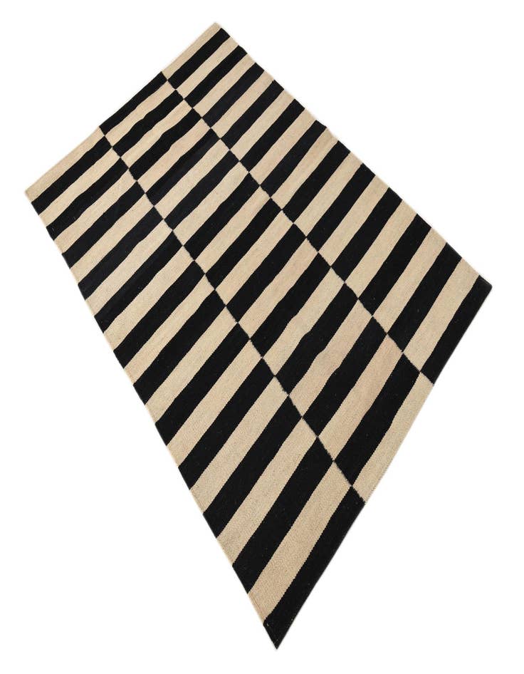 Detail image of  3' 3 x 4' 10  Hand Woven Kilim Modern Wool Rug