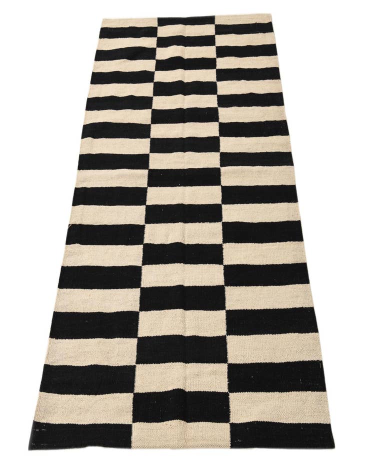 Detail image of  3' 4 x 4' 10  Hand Woven Kilim Modern Wool Rug