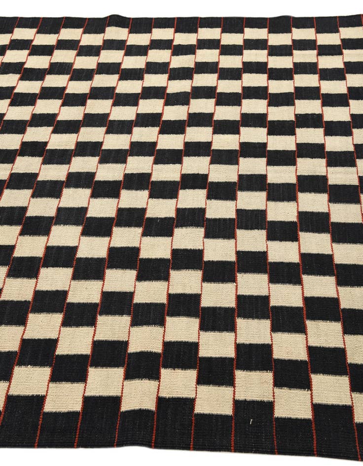 Detail image of  5' 1 x 6' 5  Hand Woven Kilim Modern Wool Rug