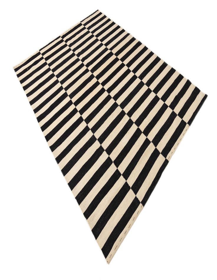 Detail image of  5' 8 x 7' 7  Hand Woven Kilim Modern Wool Rug