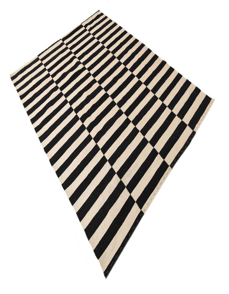 Detail image of  5' 8 x 7' 7  Hand Woven Kilim Modern Wool Rug