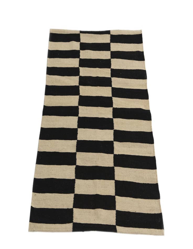 Detail image of  2' 8 x 3' 9  Hand Woven Kilim Modern Wool Rug