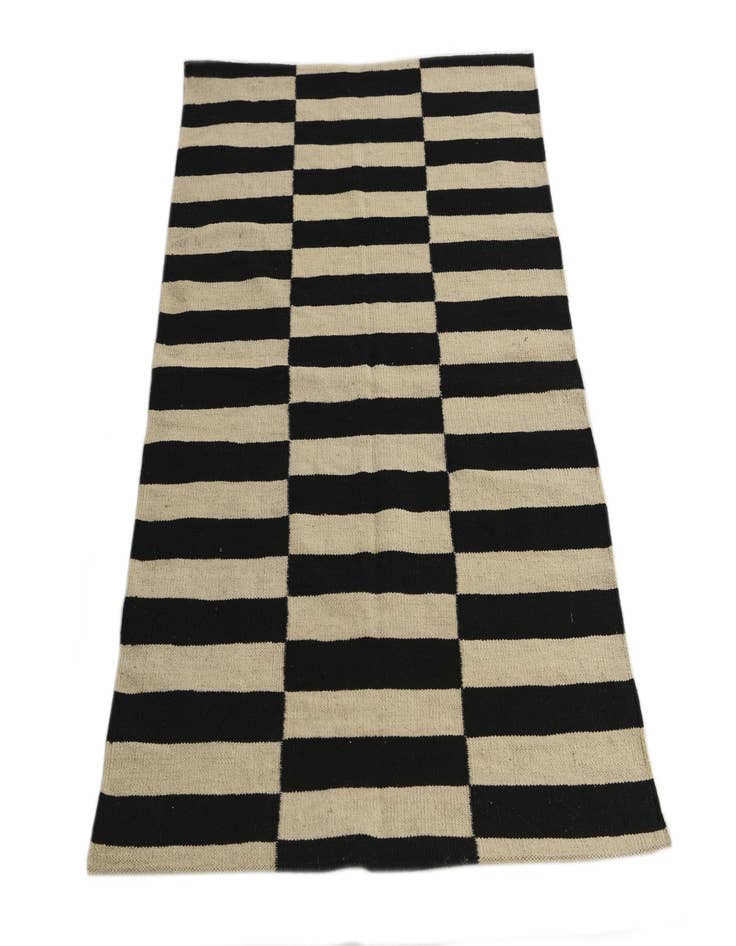 Detail image of  3' 4 x 4' 8  Hand Woven Kilim Modern Wool Rug