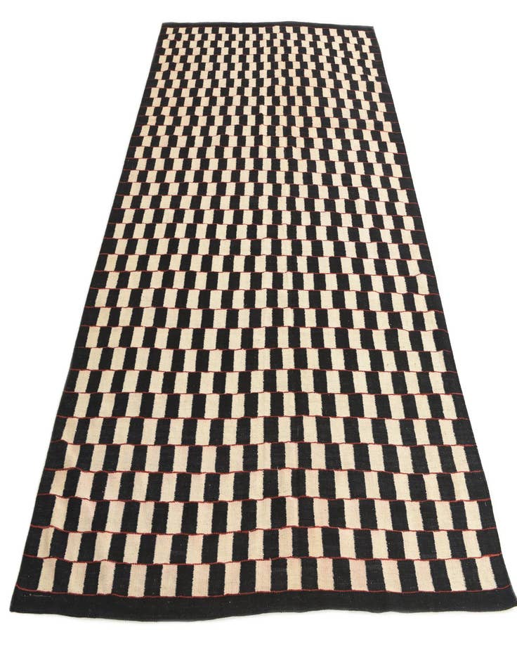 Detail image of  6' 6 x 9' 6  Hand Woven Kilim Modern Wool Rug